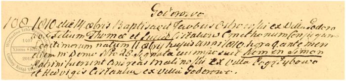 Szymon Ciszak - chrzest 1810 r.