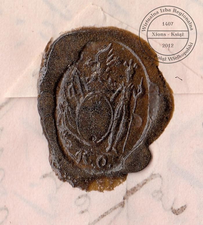 Pieczęć lakowa Kazimierza Otockiego, 1853 r.