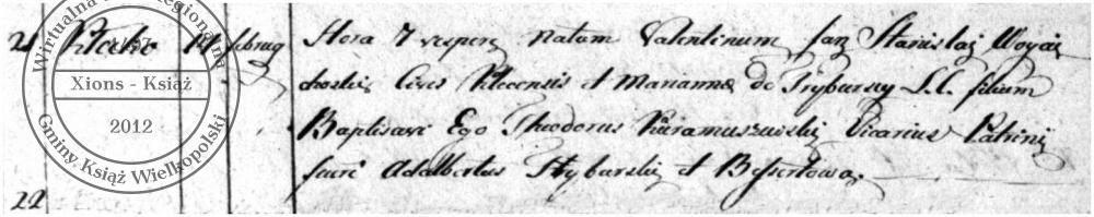 Walenty Wojciechowski akt urodzenia 1819 r.