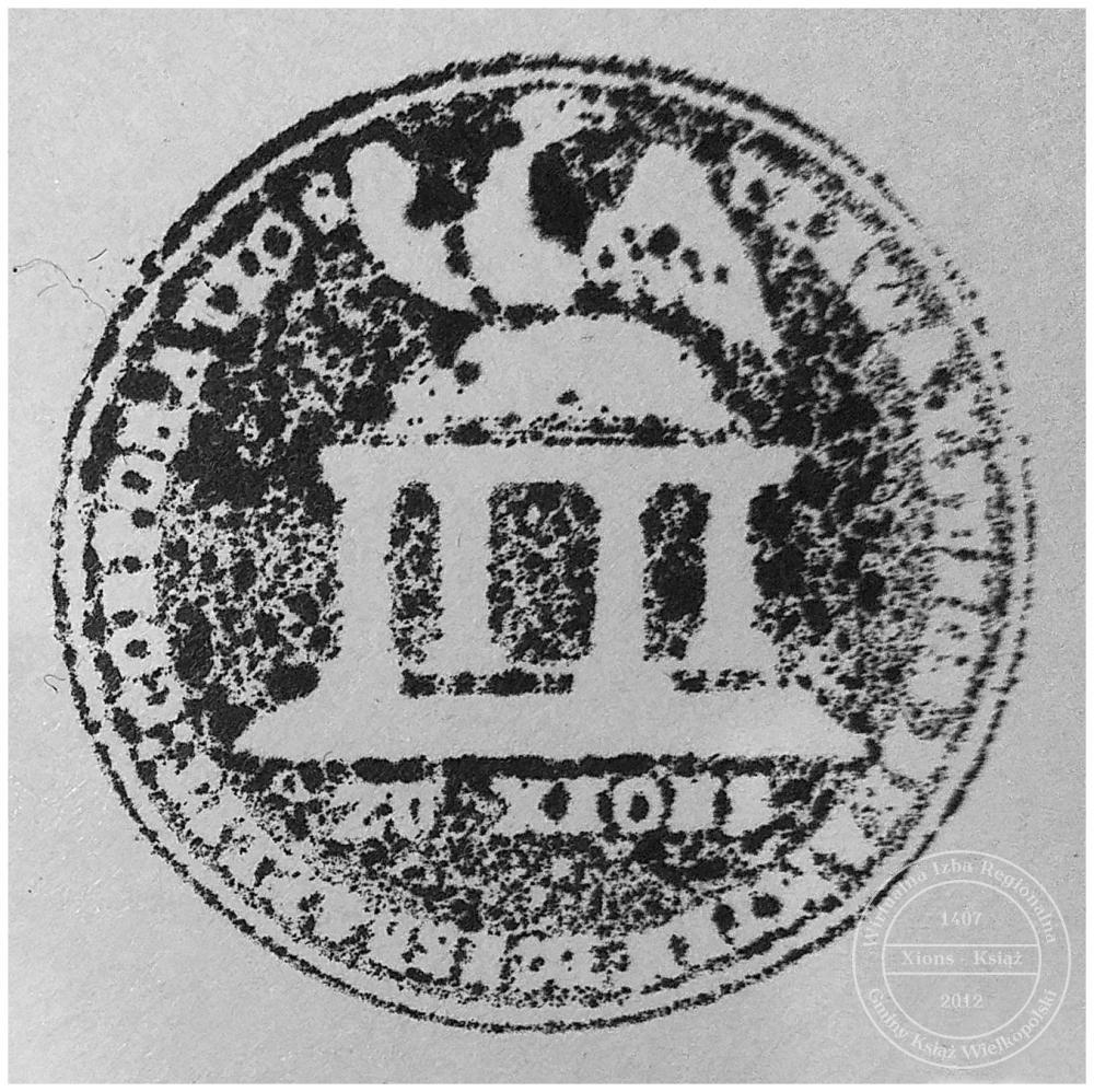 Pieczęć gminy żydowskiej. Książ 1842 r.