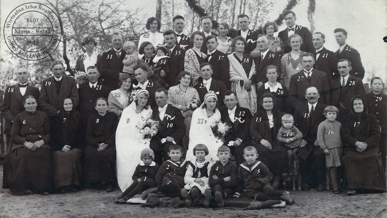 Ślub Jadwiga Tomaszewska i Franciszek Schultz oraz Zofia Tomaszewska i Józef Szulc - Sebastianowo