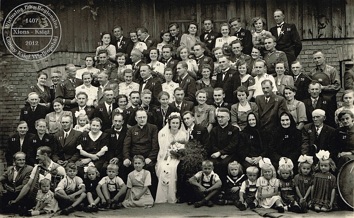 Ślub Teresa Buchwald i Władysław Nieborak. Książ 1951 r.