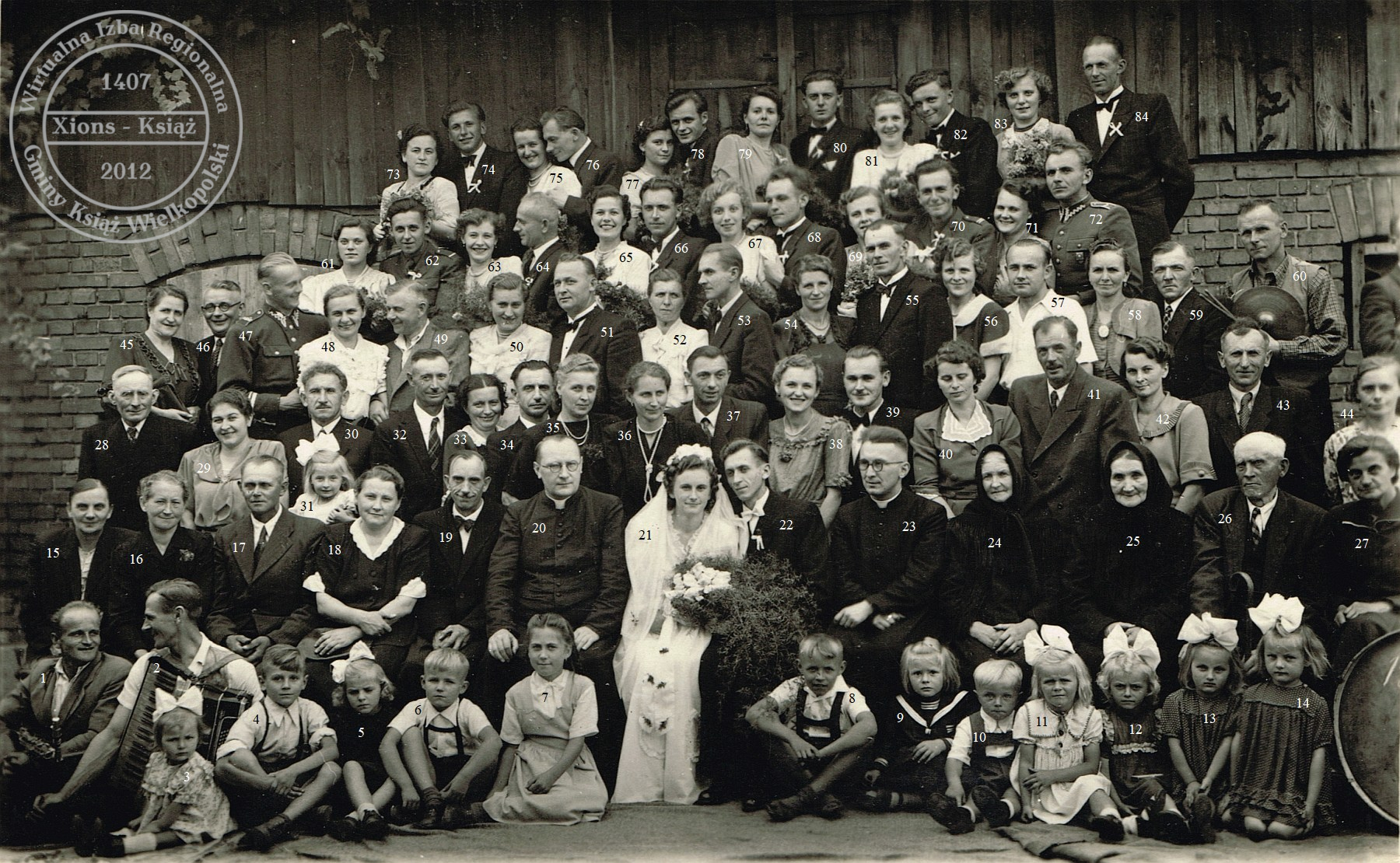 Ślub Teresa Buchwald i Władysław Nieborak. Książ 1951 r.