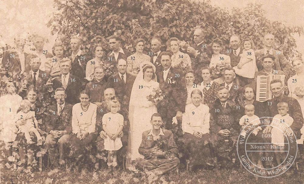 Ślub Ludwik Wojtkowiak i Zofia Torkowska. Radoszkowo, 1946 r.