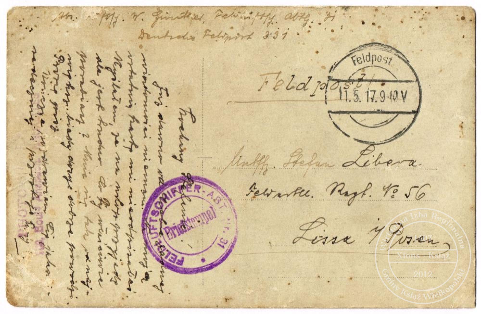 Władysław Günther w armii pruskiej. 1917 r.