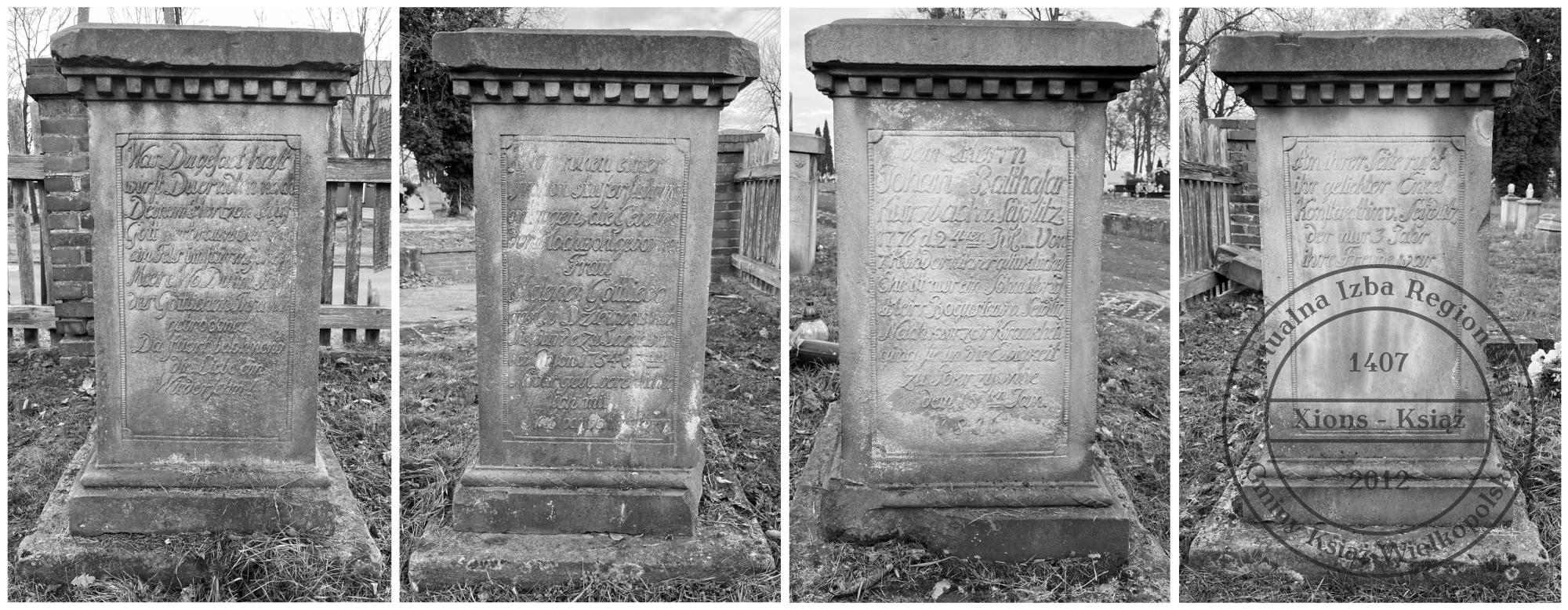 Nagrobek Heleny Seydlitz z d. Dziembowska na cmentarzu ewangelickim w Książu