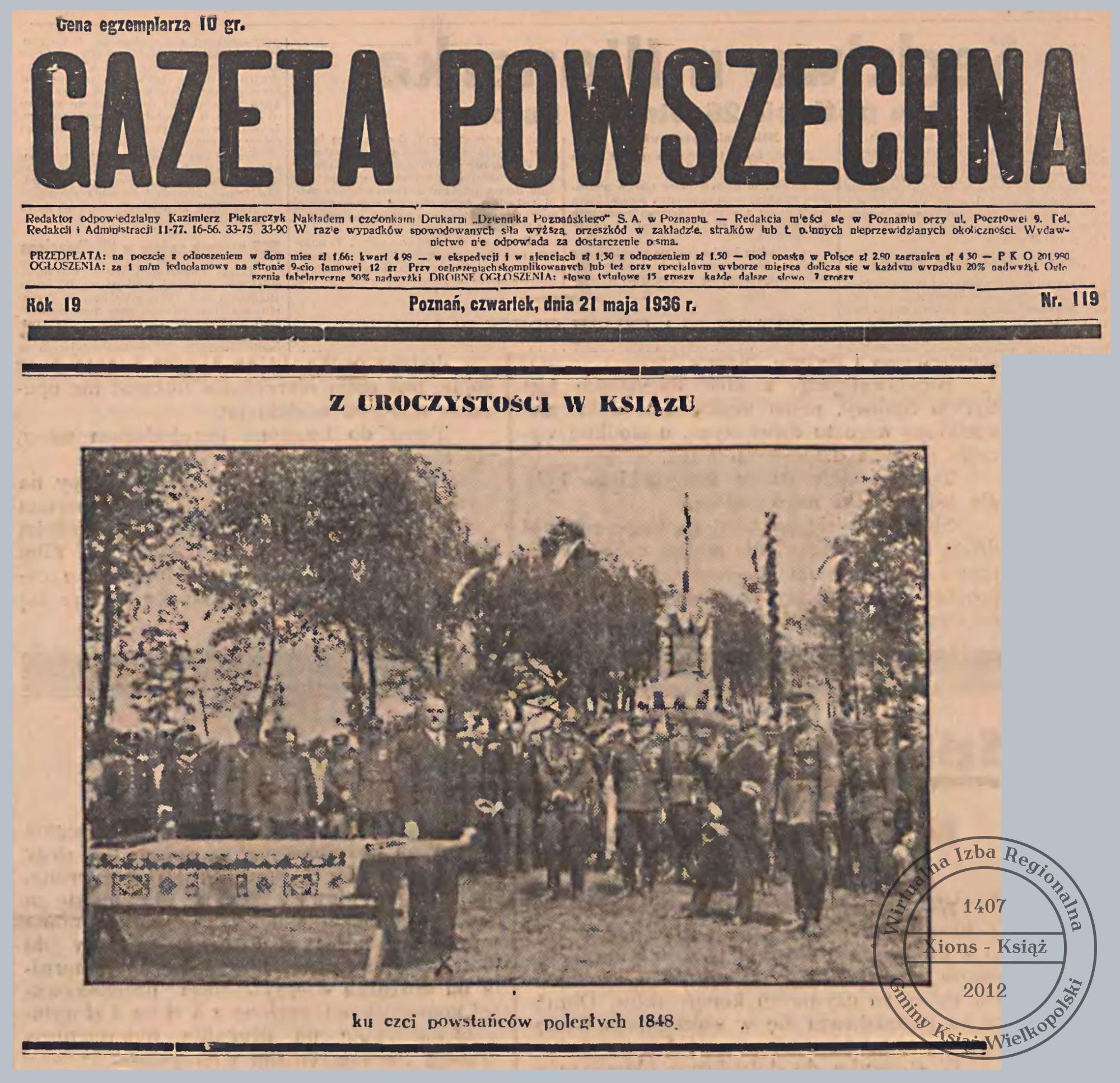 Uroczystość w Książu 1936 r.