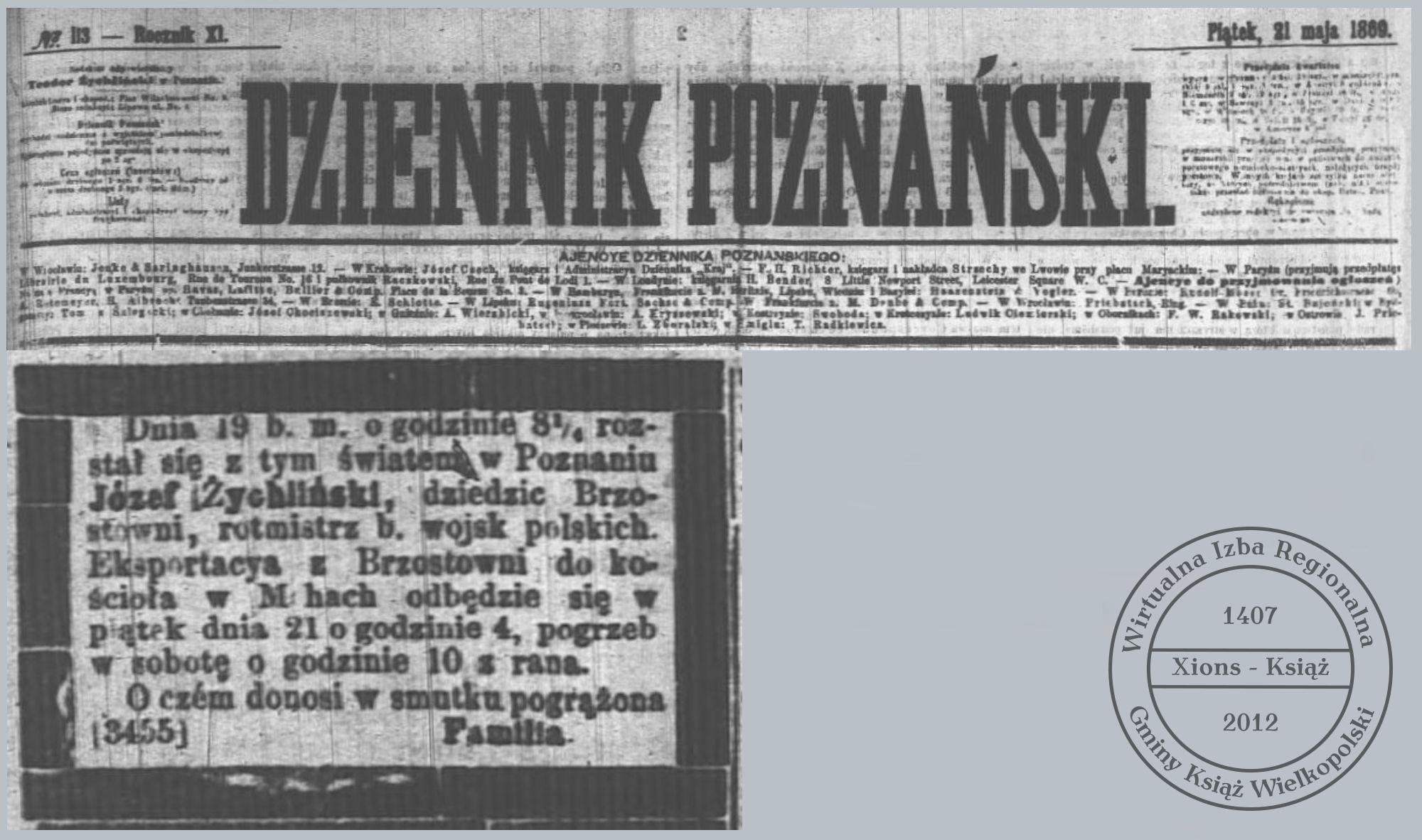 Nekrolog Józef Żychliński