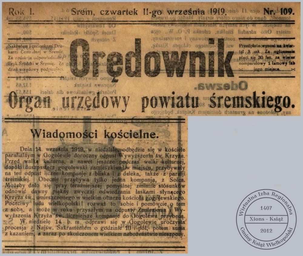 Odpust w Gogolewie, 1919 r.