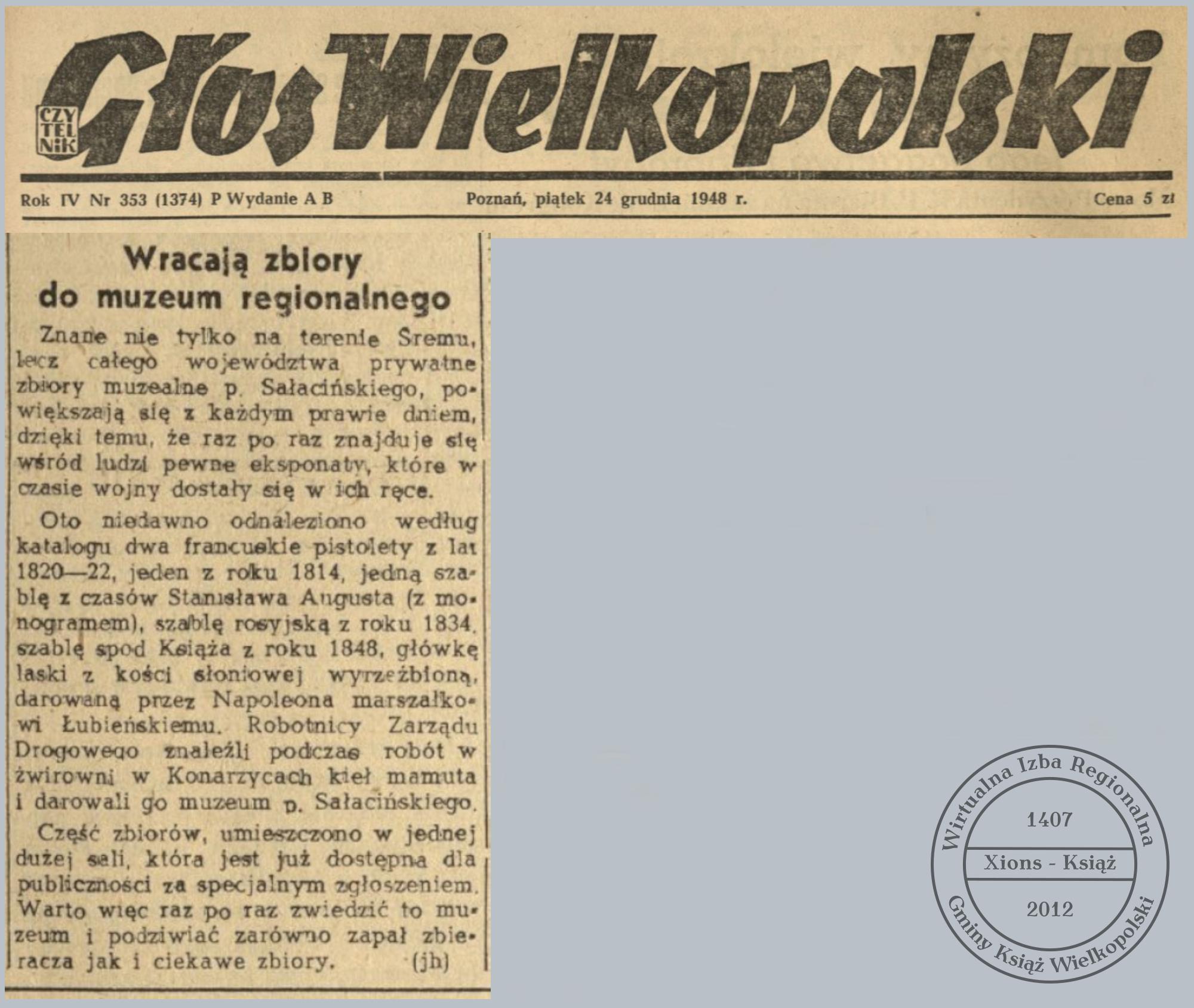 Eksponaty z gminy Książ w muzeum regionalnym w Śremie